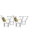 Viski - Raye™ HeavyBase Stemless Crystal Martini Glasses Set of 4