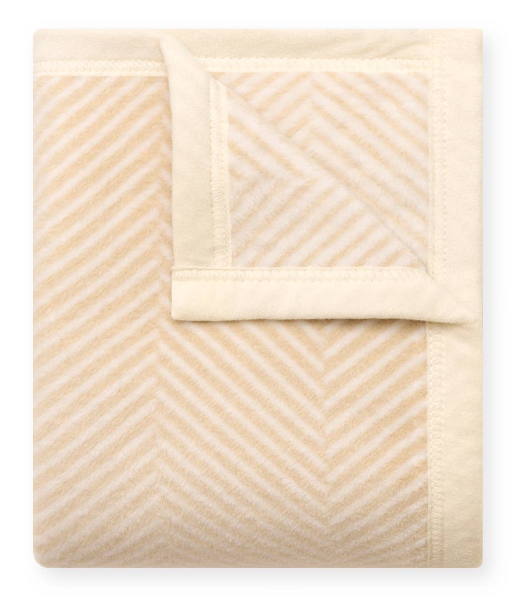 ChappyWrap - Harborview Herringbone Cream Blanket