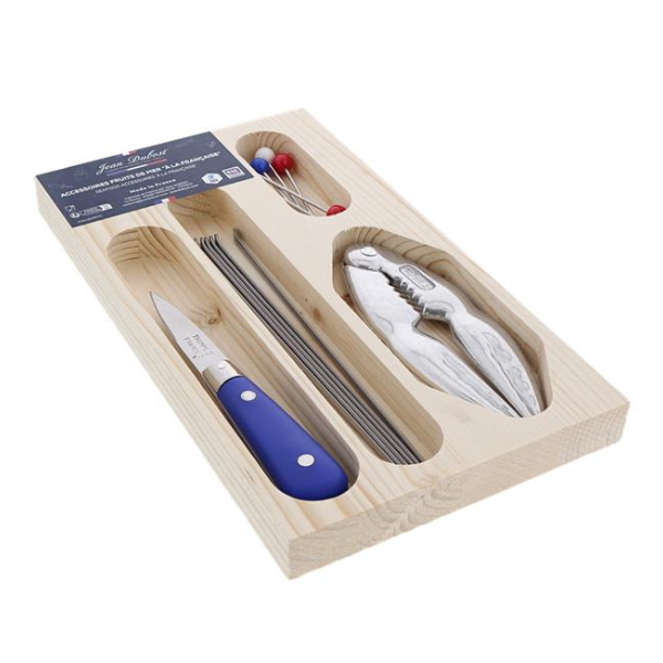The French Farm - Jean Dubost 4pc Seafood Set in Paris Colors w/silver cracker