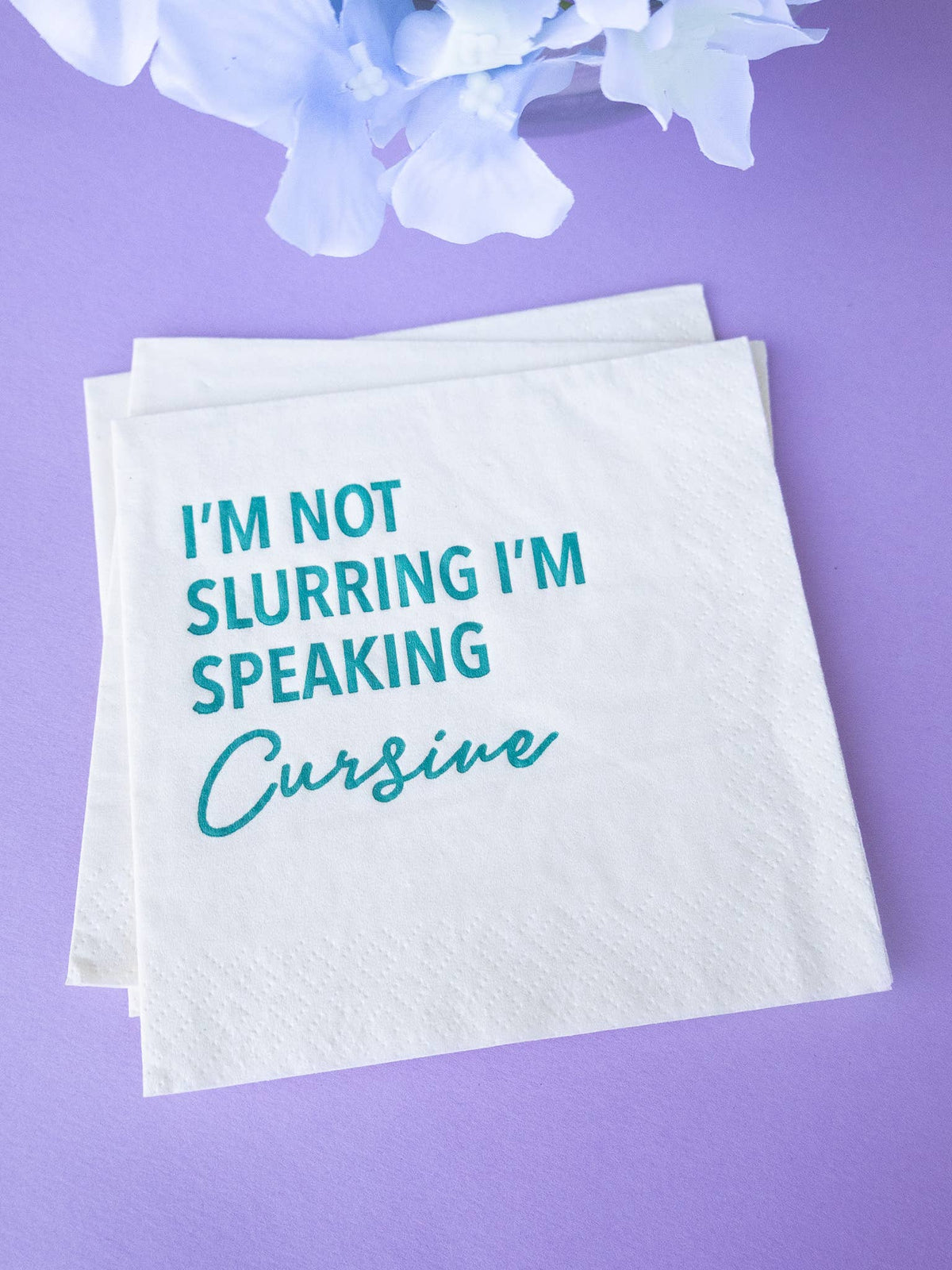 Katherine Designs & Co. - Slurring Speaking Cursive funny Cocktail Napkins, gift store