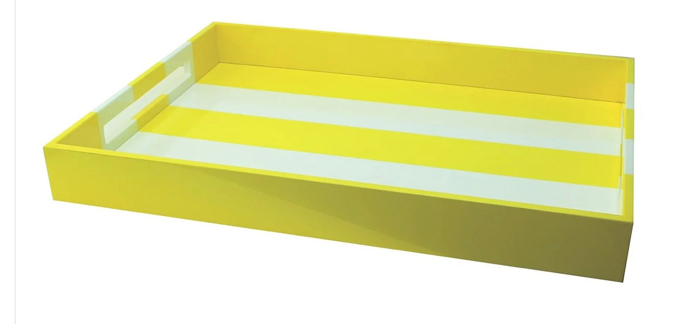 Addison Ross Large Lacquered Striped Ottoman Tray