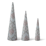 Blue Floral Pattern Easter Cone Trees (Multiple Sizes)