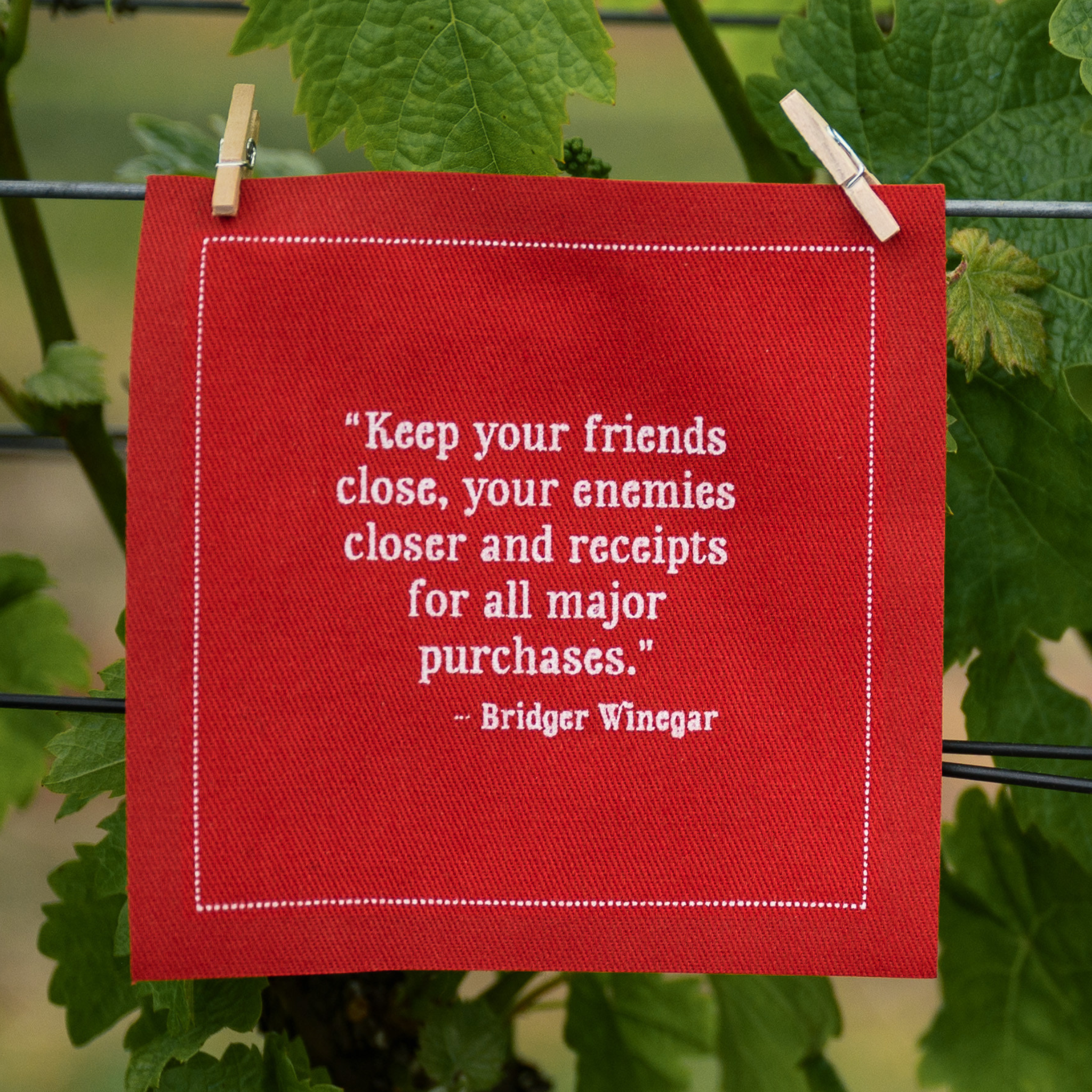 Five Star Napkins Inc. - Christmas Quotes - Red Cotton Cocktail Napkins x 50