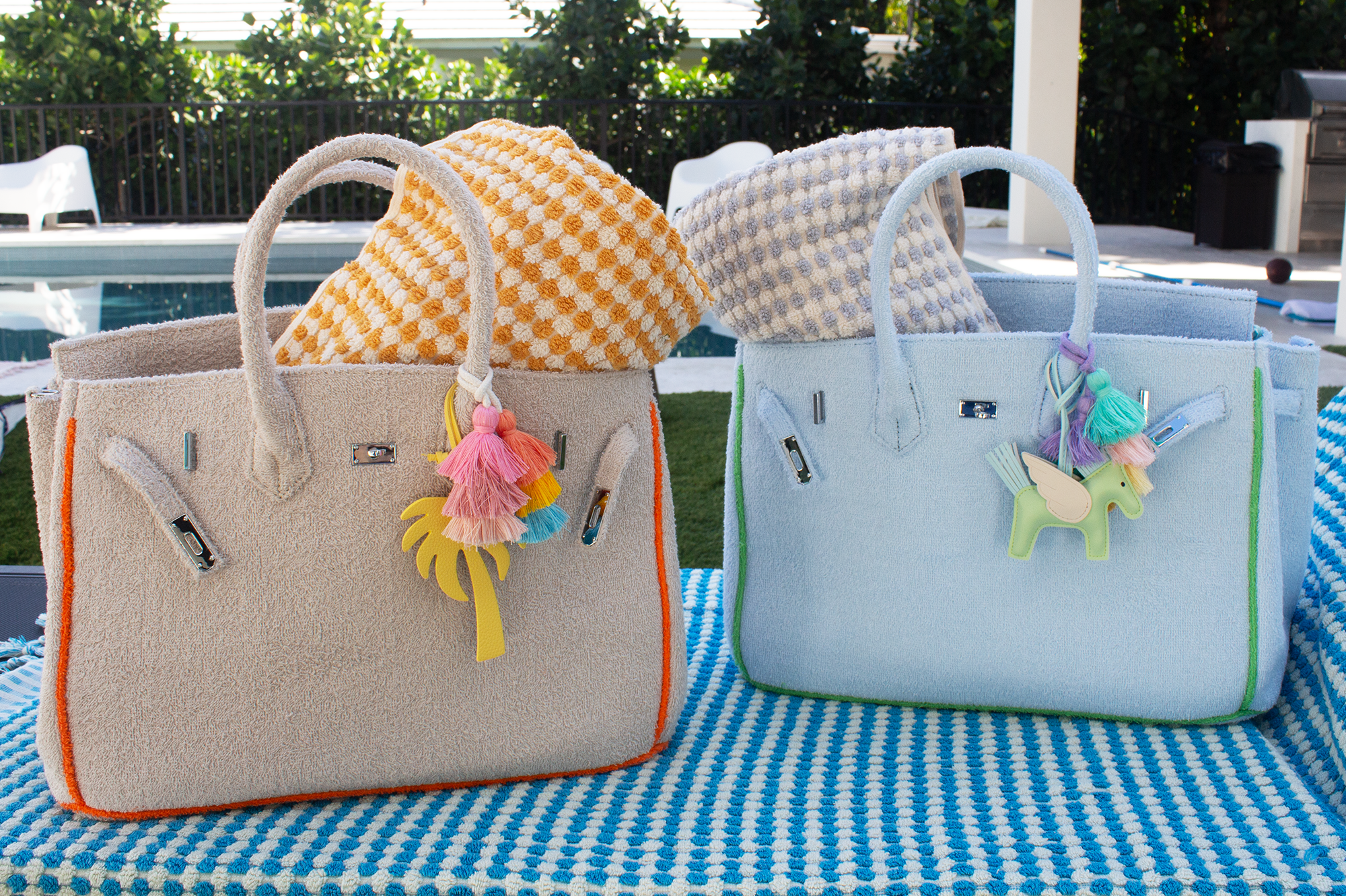 BEACH HAUS - Seaside Terry Tote - Powder Blue Large