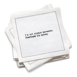 Five Star Napkins Inc. - Snarky Quotes - White Cotton Cocktail Napkins x 50