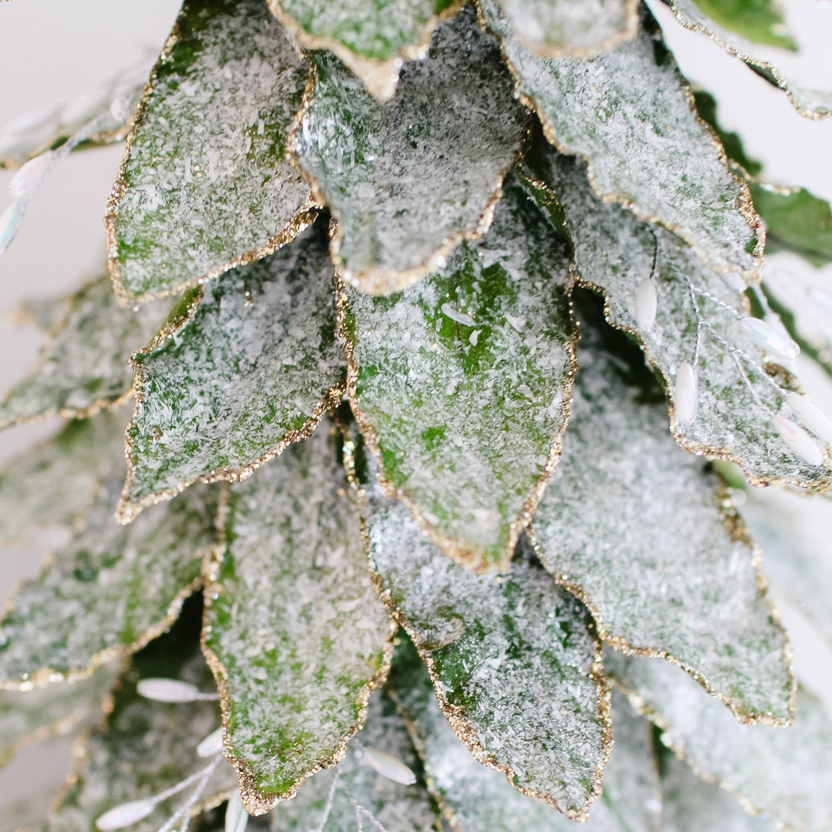 Dekorasyon Gifts  Decor - Flocked Leaf Jewel Tree (Green White Wash)