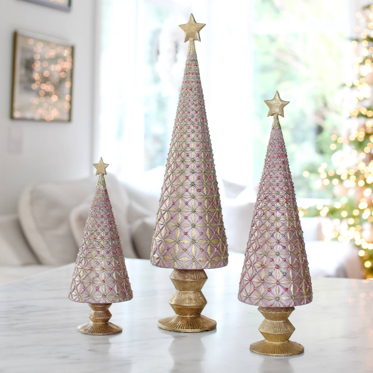 Dekorasyon Gifts  Decor - Diamond Burst Cone Tree (Ethereal)