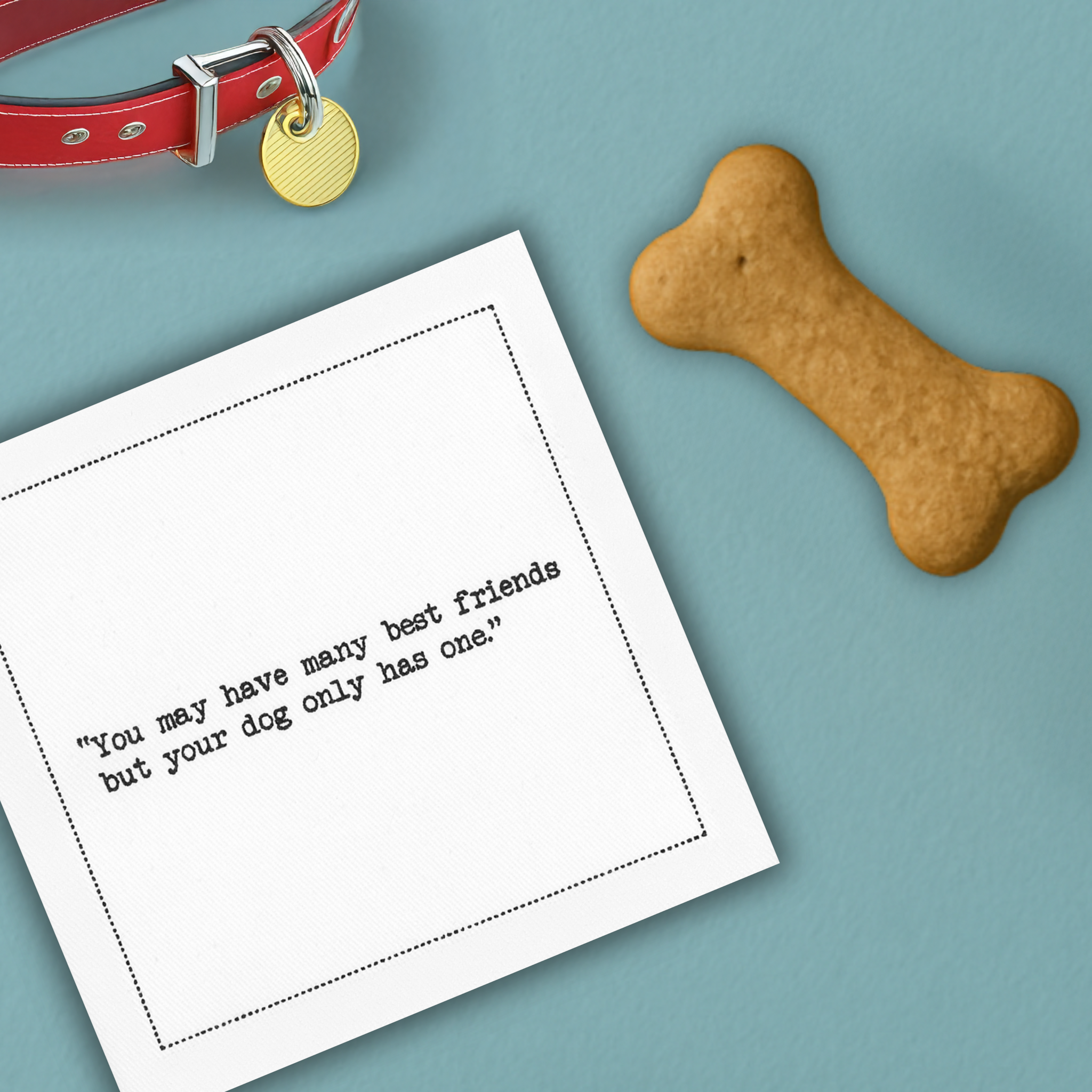 Five Star Napkins Inc. - Dog Quotes - White Cotton Cocktail Napkins 50x