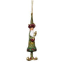 Dekorasyon Gifts  Decor - 5" Holly Slim Santa w/Birdhouse Ornament (Blooming Green)