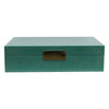 Addison Ross Green Shagreen Jewelry Box - Gold Trim