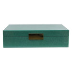 Addison Ross Green Shagreen Jewelry Box - Gold Trim