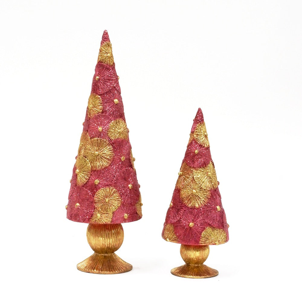 Sparklers Cone Tree (Magenta/Gold) 9"