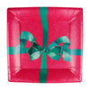 Caspari Tied With A Bow Red & Spruce Sq Salad & Dessert Plates - 8 Per Package