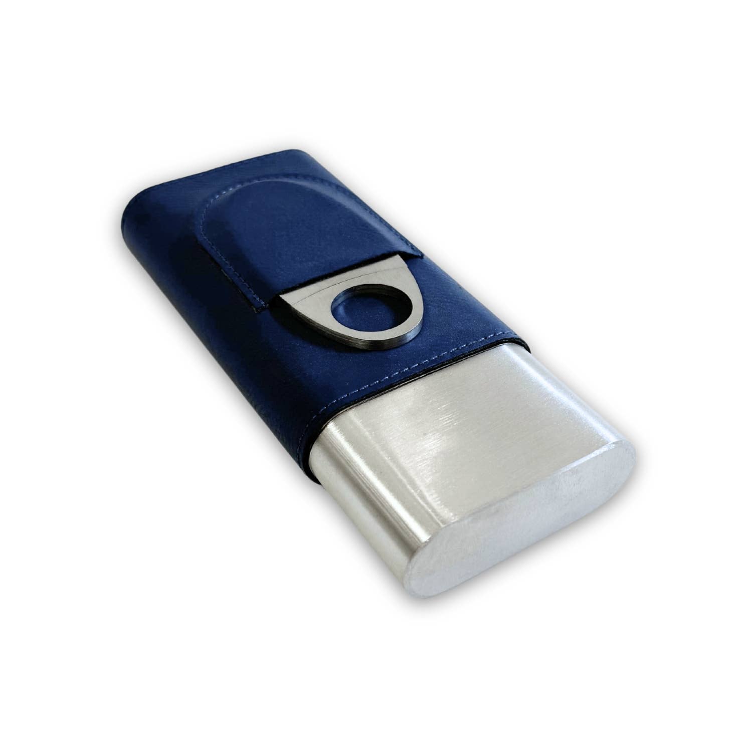 BeyBerk International - Harrison Leather and Steel Cigar Case with Cutter
