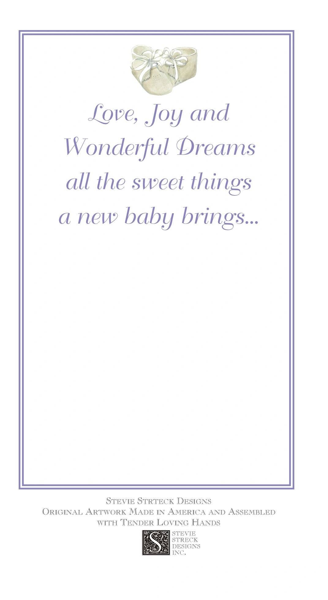 Stevie Streck Designs - Greeting Cards -Baby Booties