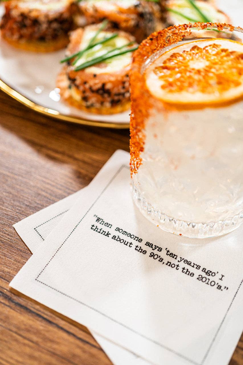 Five Star Napkins Inc. - 30th Birthday Quotes - White Cotton Cocktail Napkins 50x