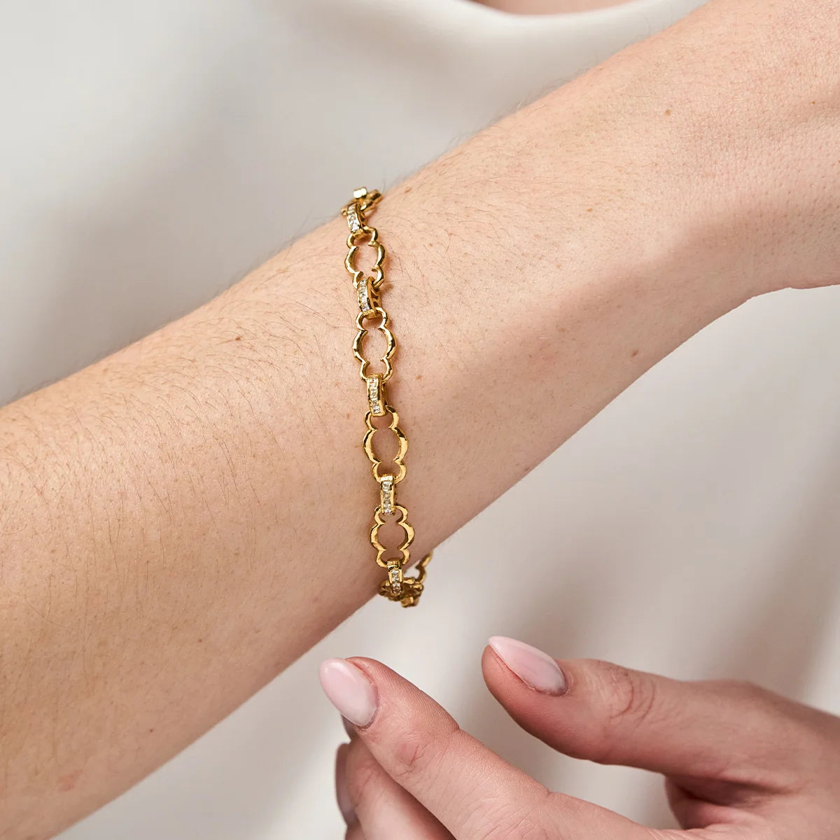 Capucine De Wulf Maharani Petite Chain Bracelet ~ Clear Cubic Zirconia