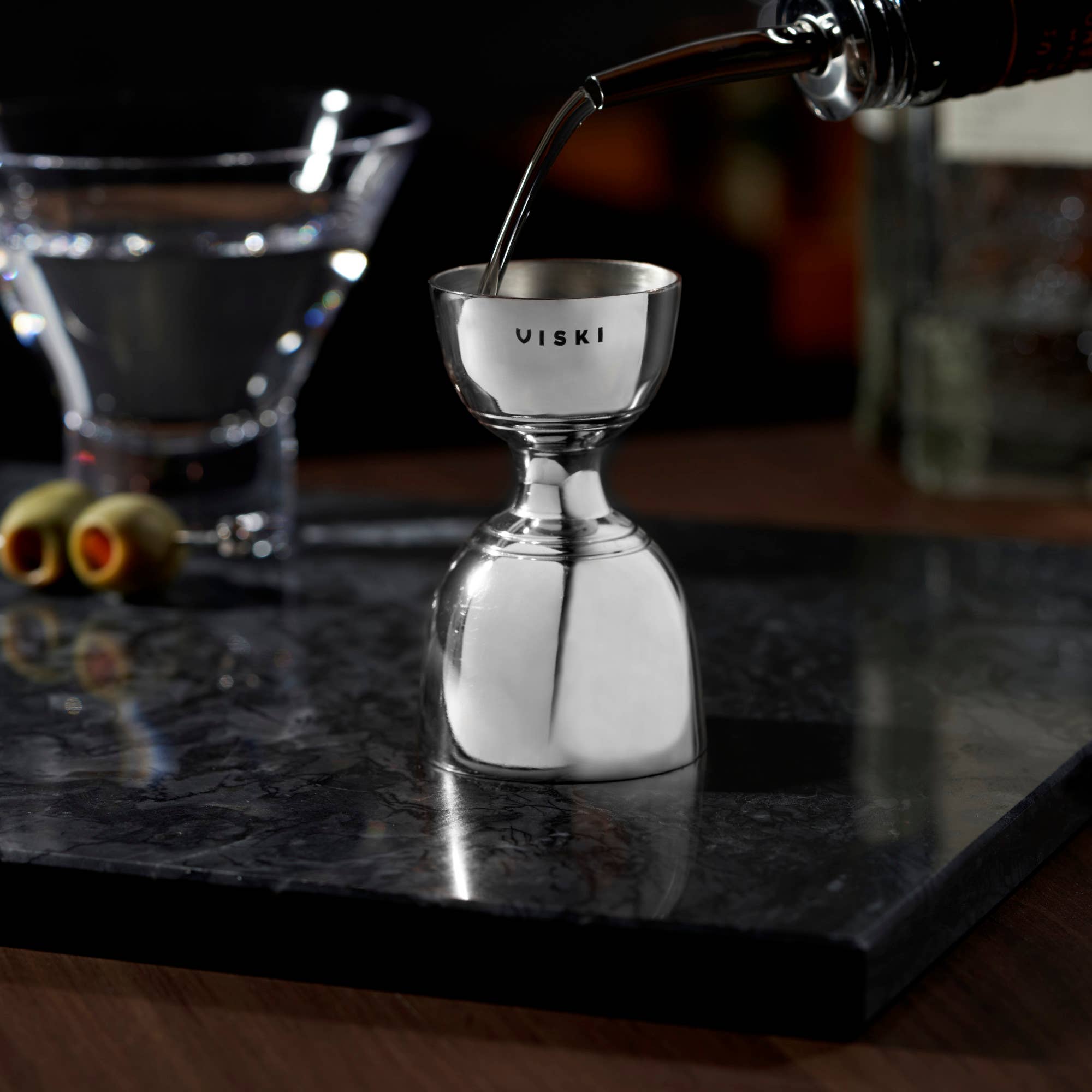 Viski - Harrison Polished Stainless Steel Canterbury Double Jigger