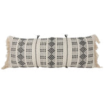 Hand Woven Raven Pillow Black 14"x36 "