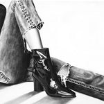 Cindy Press Original Framed Oil on Canvas "Wish You Were Here"