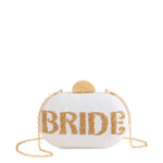 "BRIDE" Oval Minaudiere in White