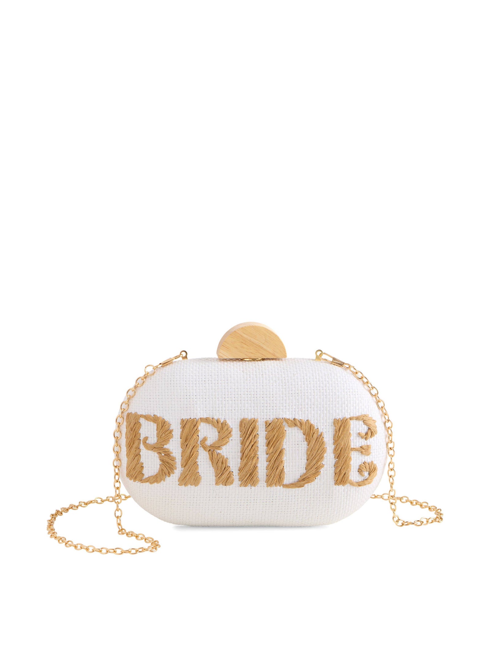 "BRIDE" Oval Minaudiere in White