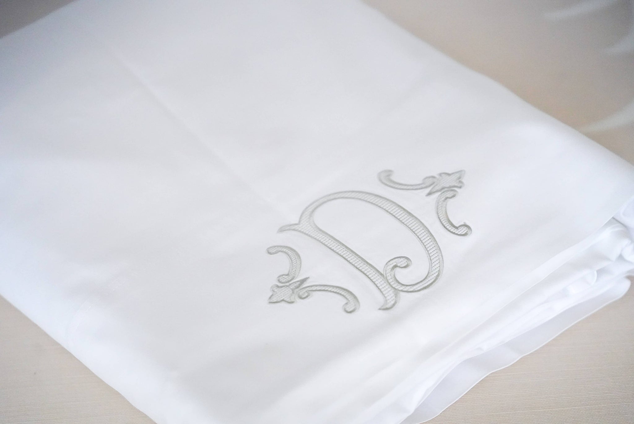 The Pillow Bar - Custom Embroidered Cotton Sateen Sheet Set