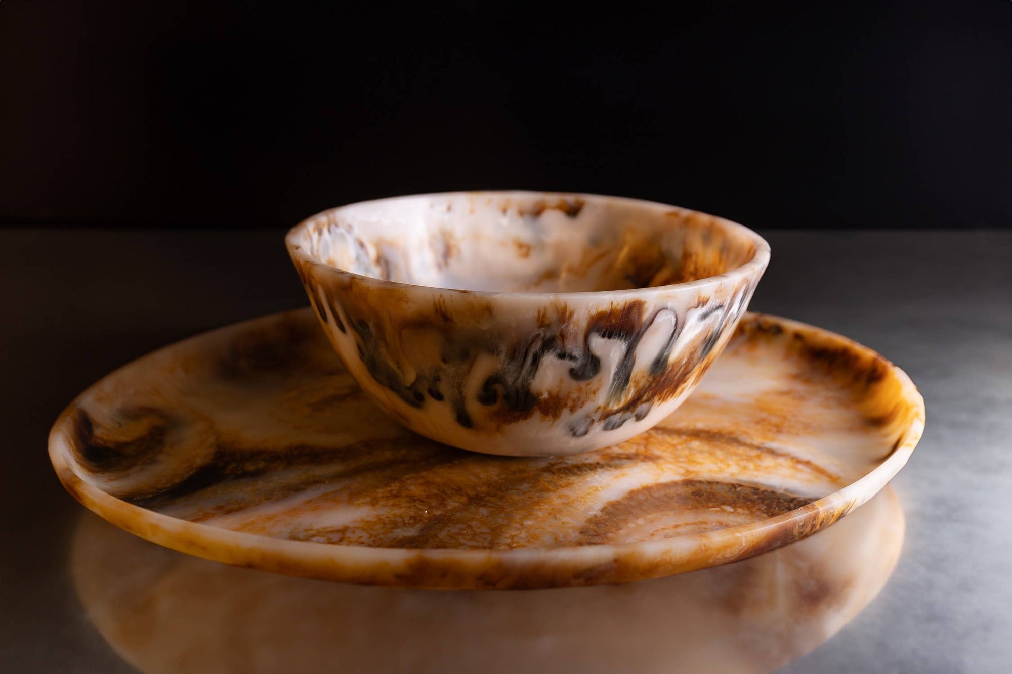 BIDKhome - Tortoiseshell Salad Bowl Dia 11.61"