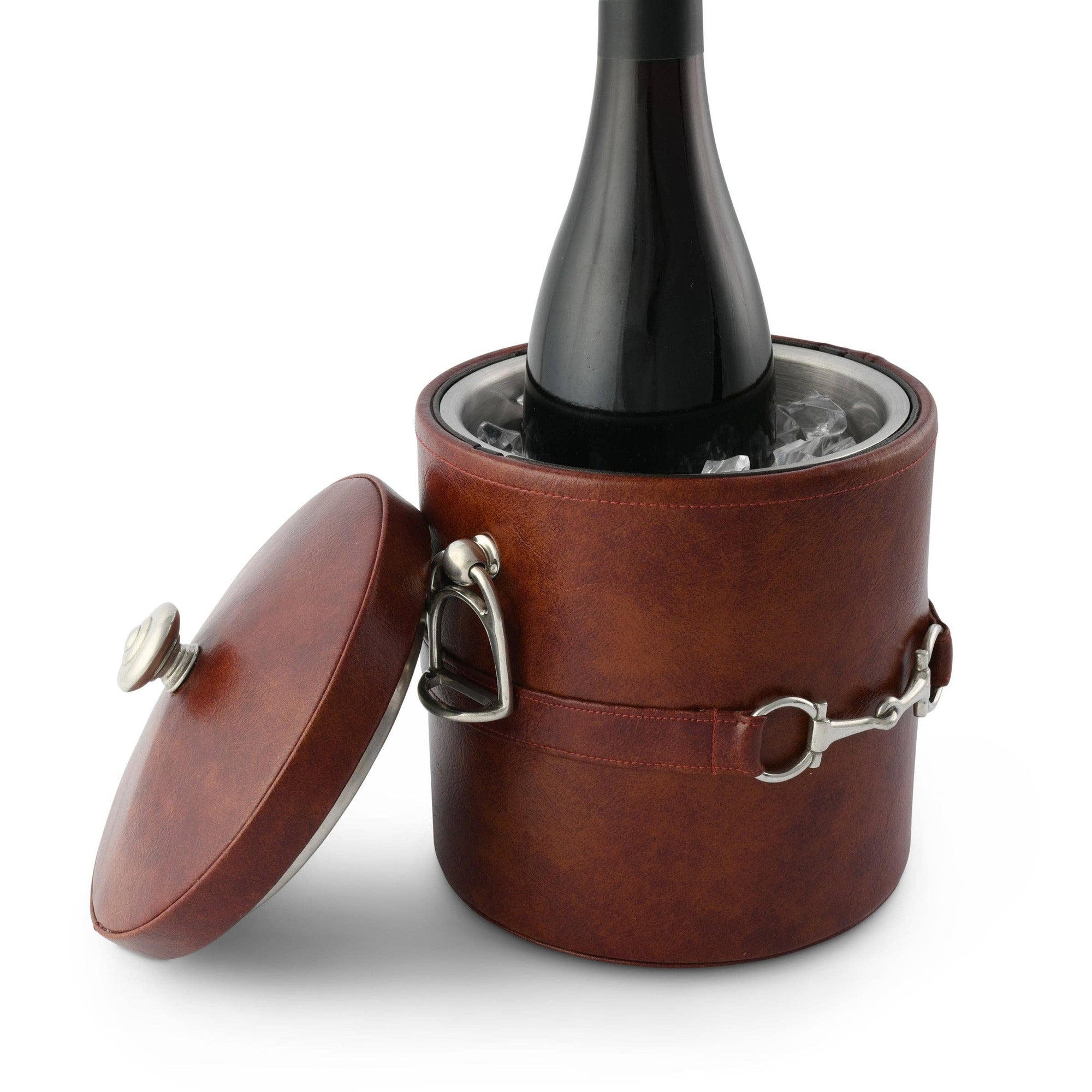 Vagabond House - Equestrian Horse Bit Leather Ice Bucket