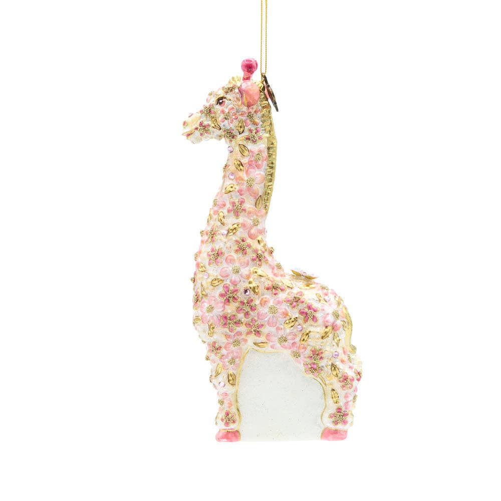 Jay Strongwater - Pink Floral Giraffe Ornament