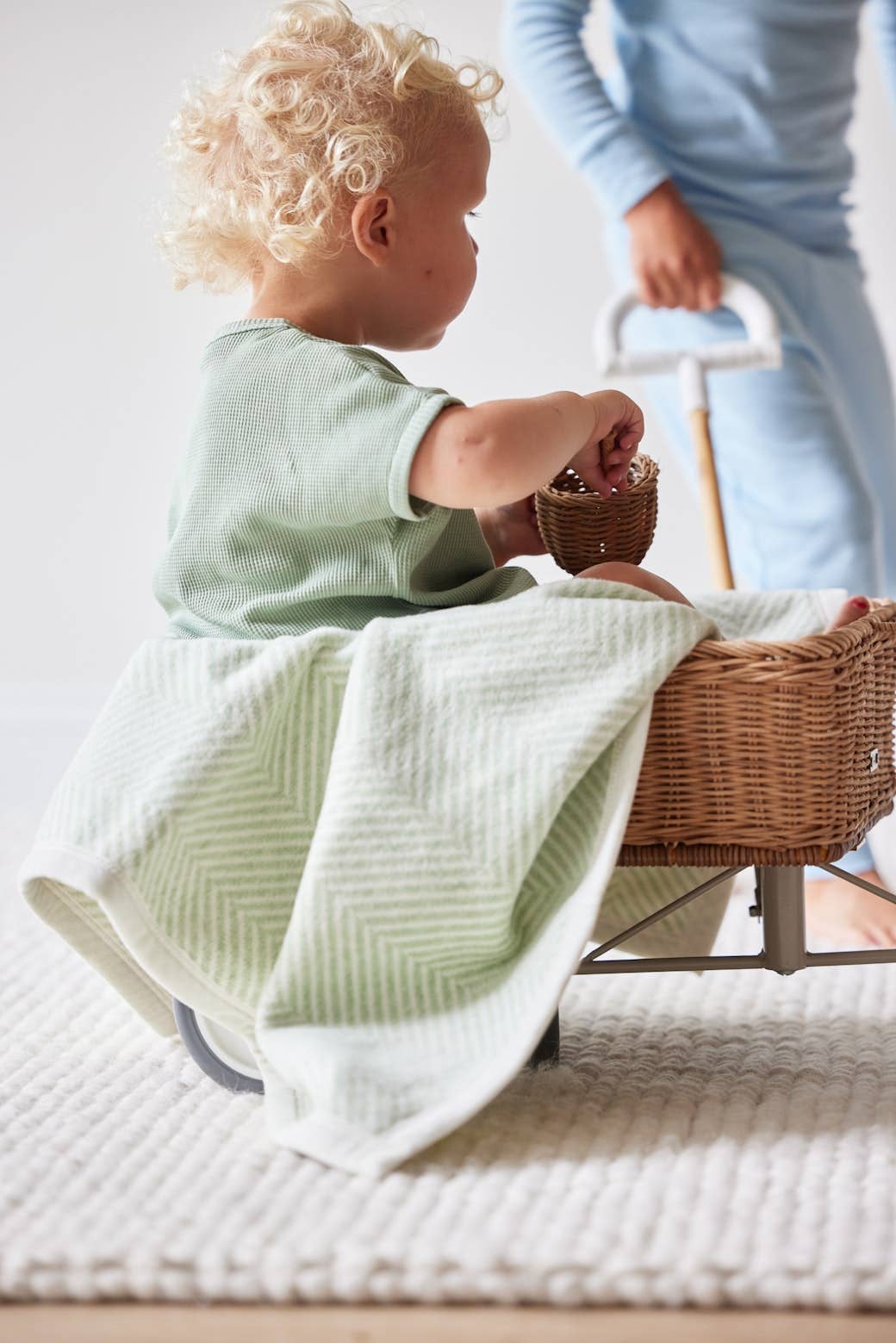 ChappyWrap - Harborview Herringbone Sprout Green Mini Blanket