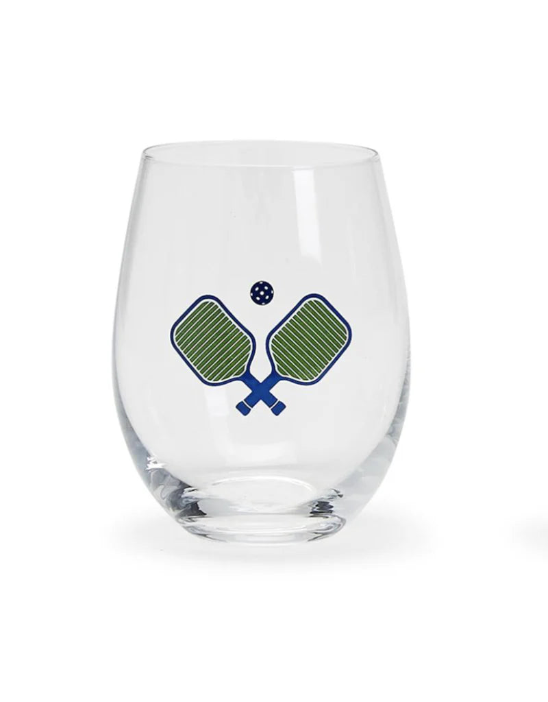 Pickleball Stemless Wine Glass