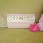 Straw Avery Clutch - Green Octagon Band Crab