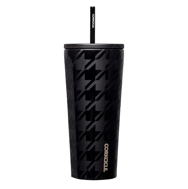 Corkcicle Houndstooth Insulated Cup with Straw 24oz