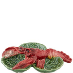 Bordallo Pinheiro Green Cabbage Large Appetizer Plate with Lobster