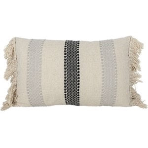 Hand Woven Adrienne Pillow Gray 14"x22"