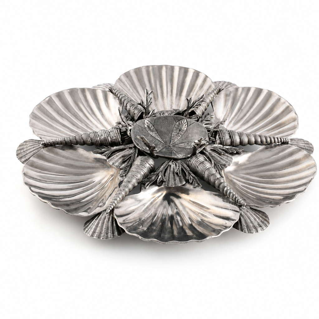 Pewter Marine Life Serving Tray