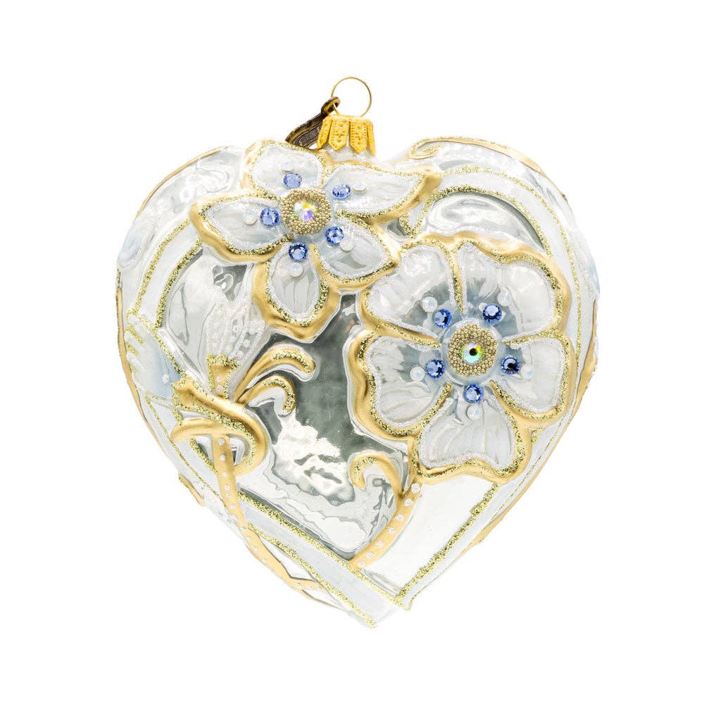Jay Strongwater - Floral Opal Heart Ornament