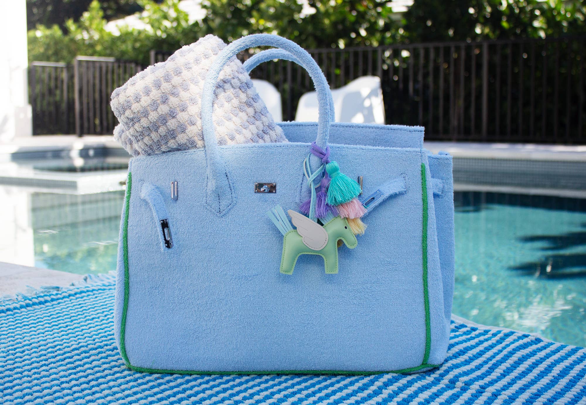BEACH HAUS - Seaside Terry Tote - Powder Blue Large