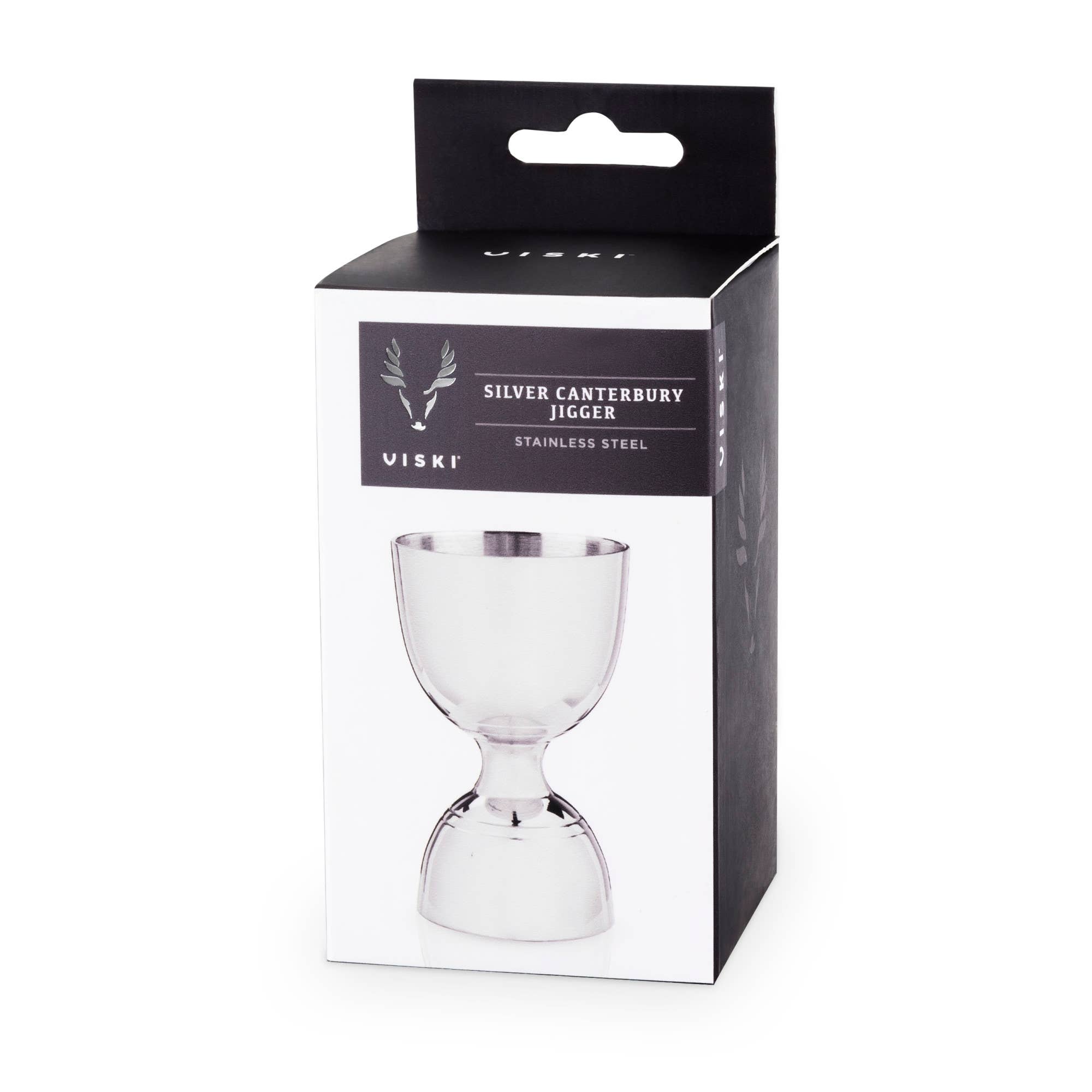 Viski - Harrison Polished Stainless Steel Canterbury Double Jigger