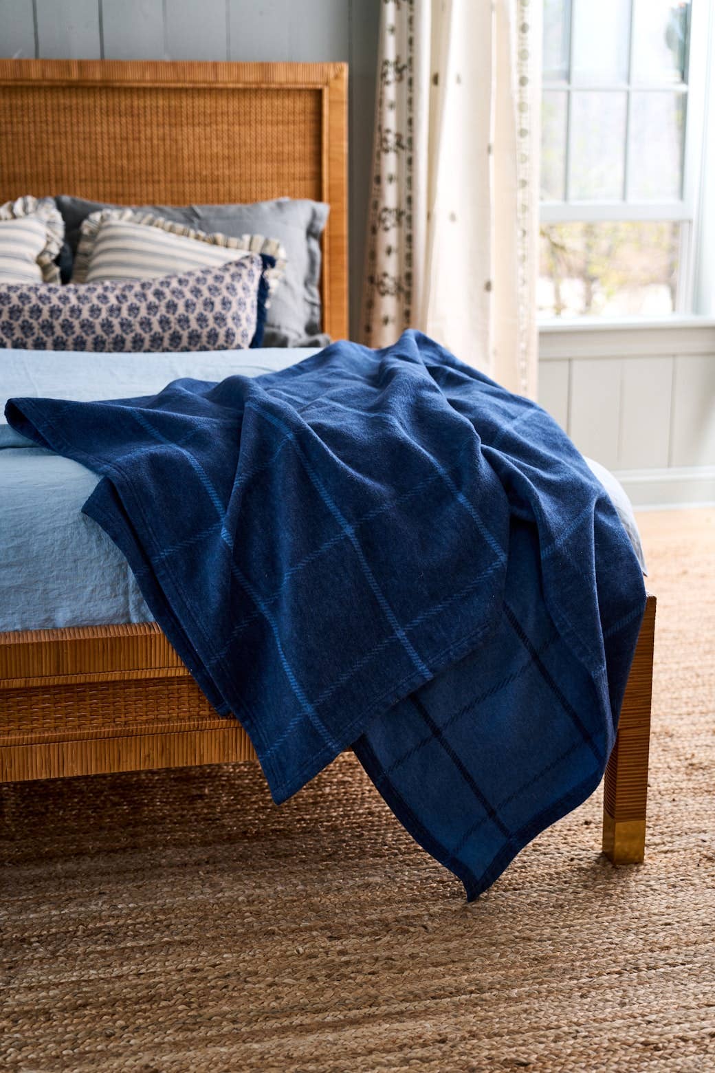 ChappyWrap - Windowpane Navy Lightweight Blanket