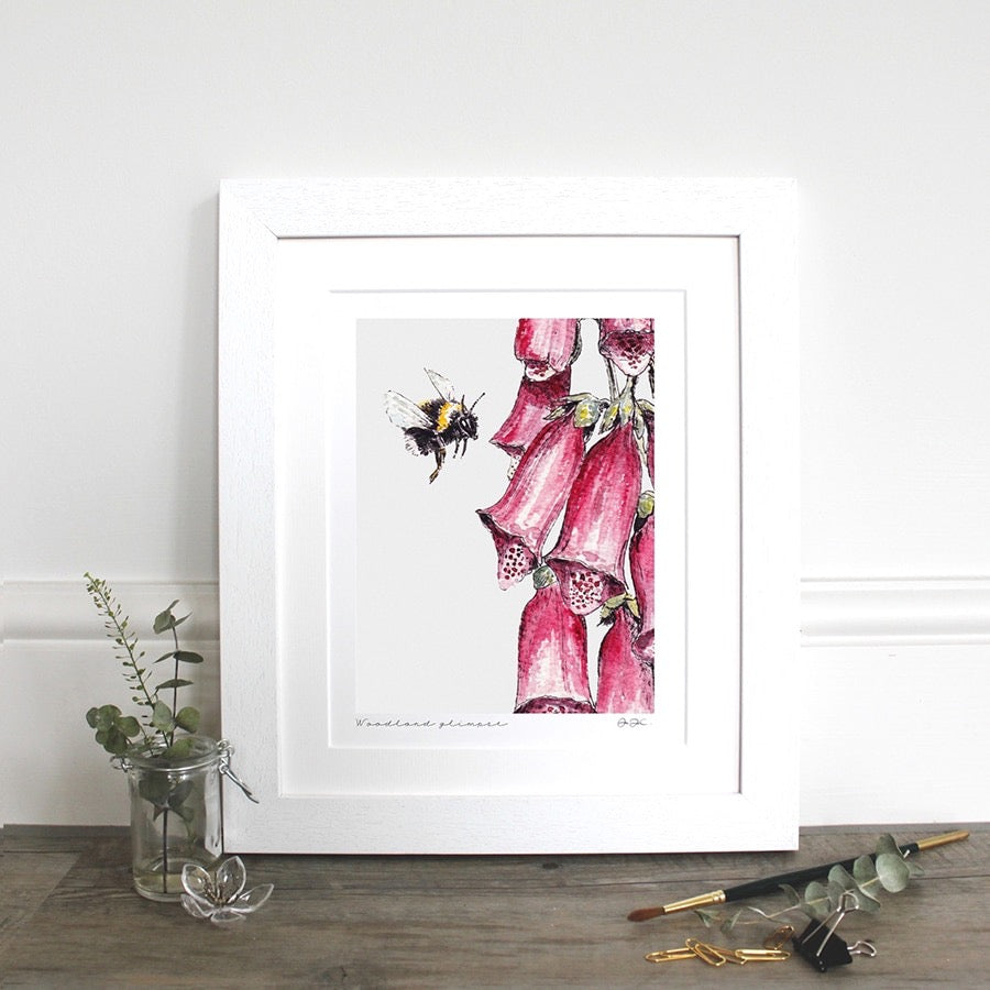 Woodland Glimpse 10×12″ Mounted Fine Art Print (Not Framed)