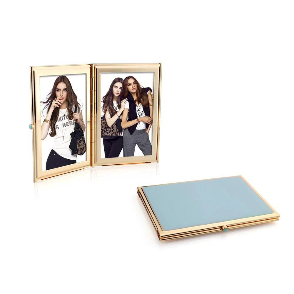 Addison Ross Powder Blue & Gold Travel Frame 2"x3"