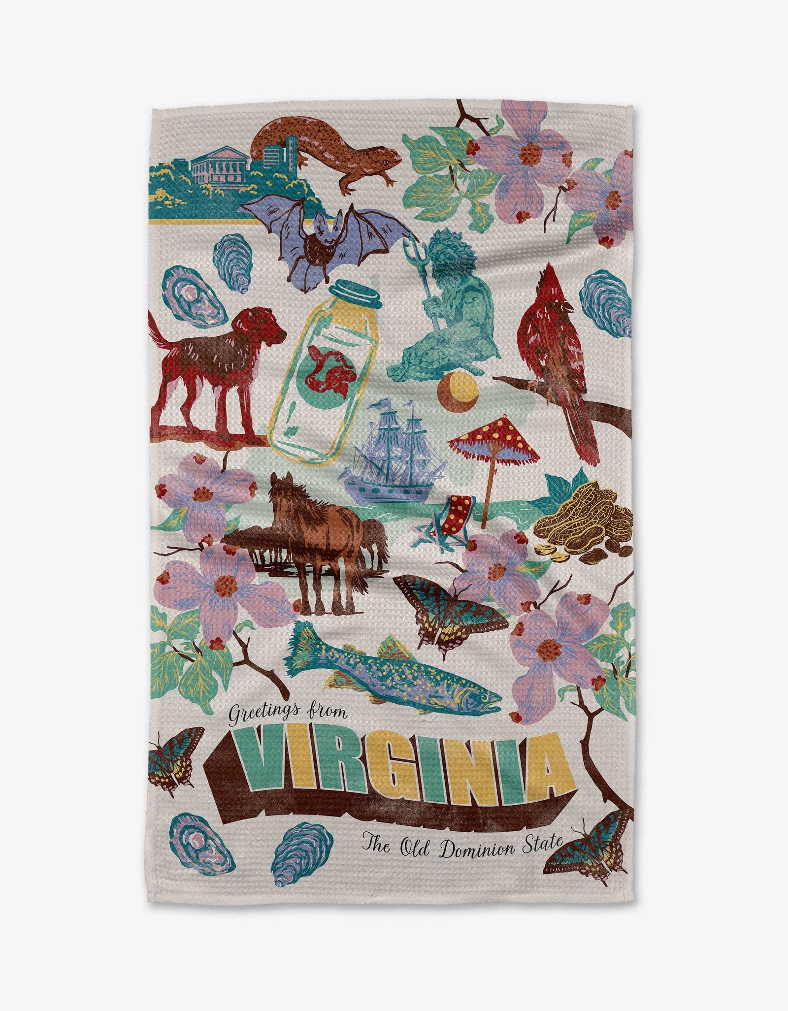 Geometry - Greetings From Virginia Tea Towel