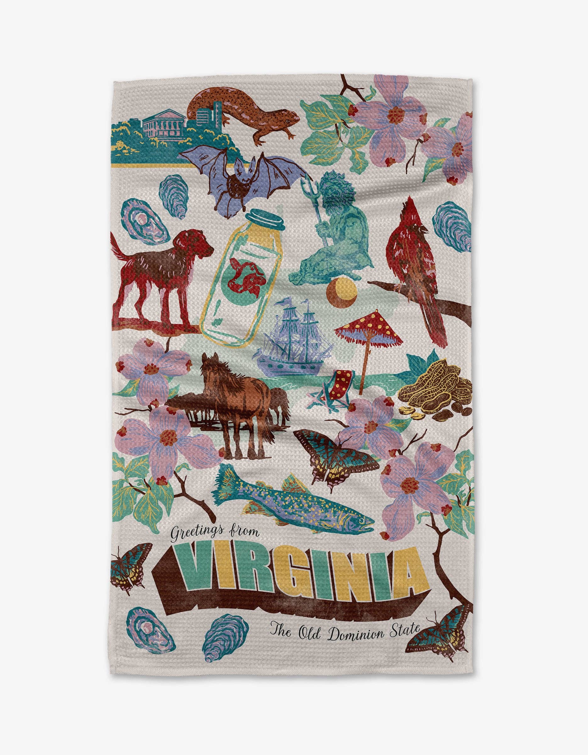 Geometry - Greetings From Virginia Tea Towel