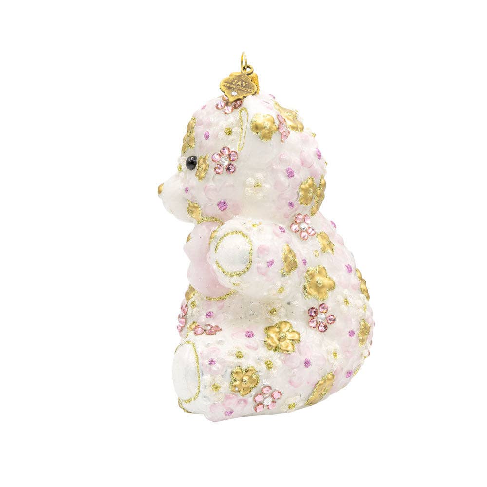Jay Strongwater - Pink Floral Teddy Ornament