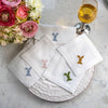 Arte Italica & Crown Linen Designs - Floppy Eared Bunny Cocktail Napkin Set (4) - Easter