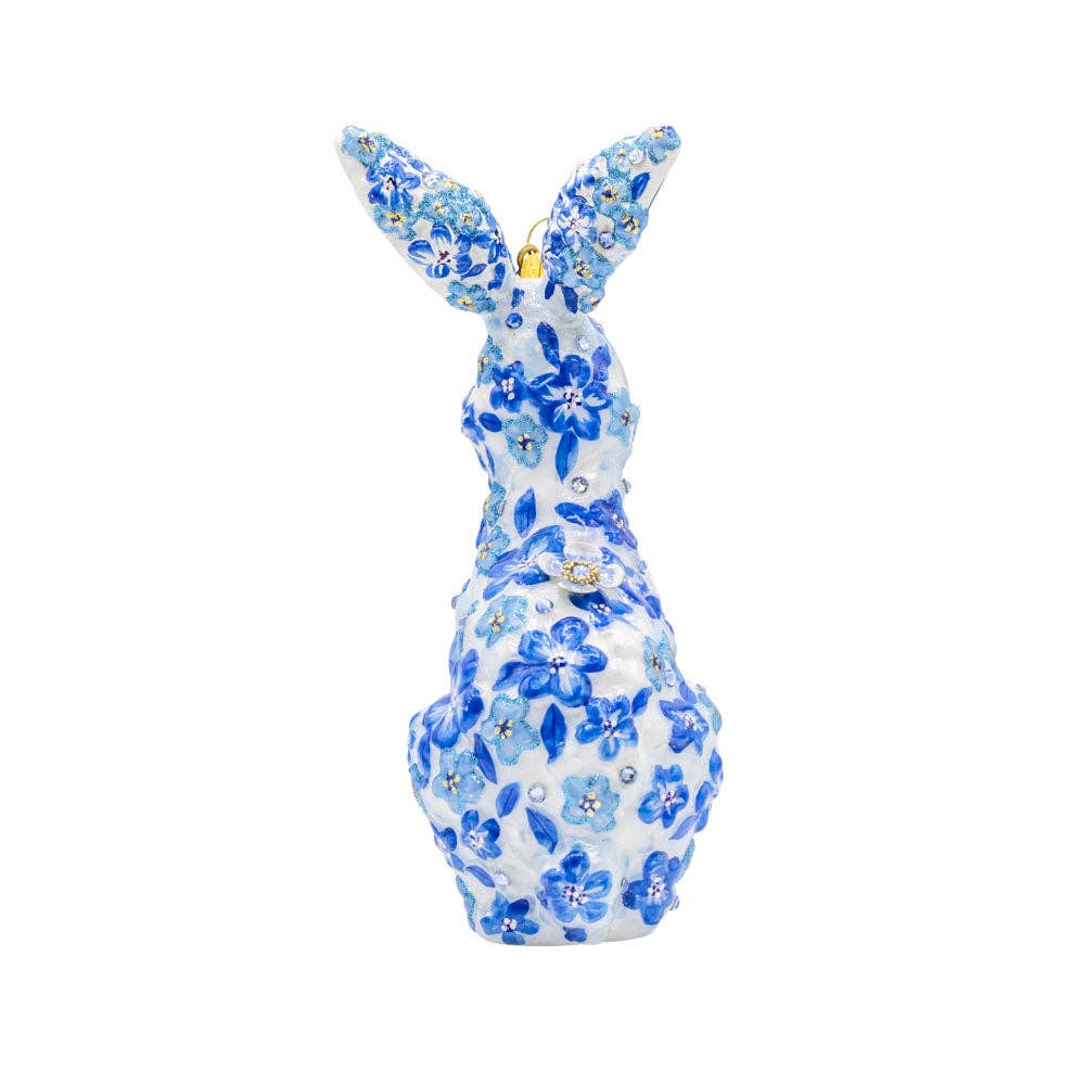 Jay Strongwater - Blue Floral Hopper Ornament