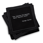 Five Star Napkins Inc. - Drinking Quotes II - Black Cotton Cocktail Napkins 50x