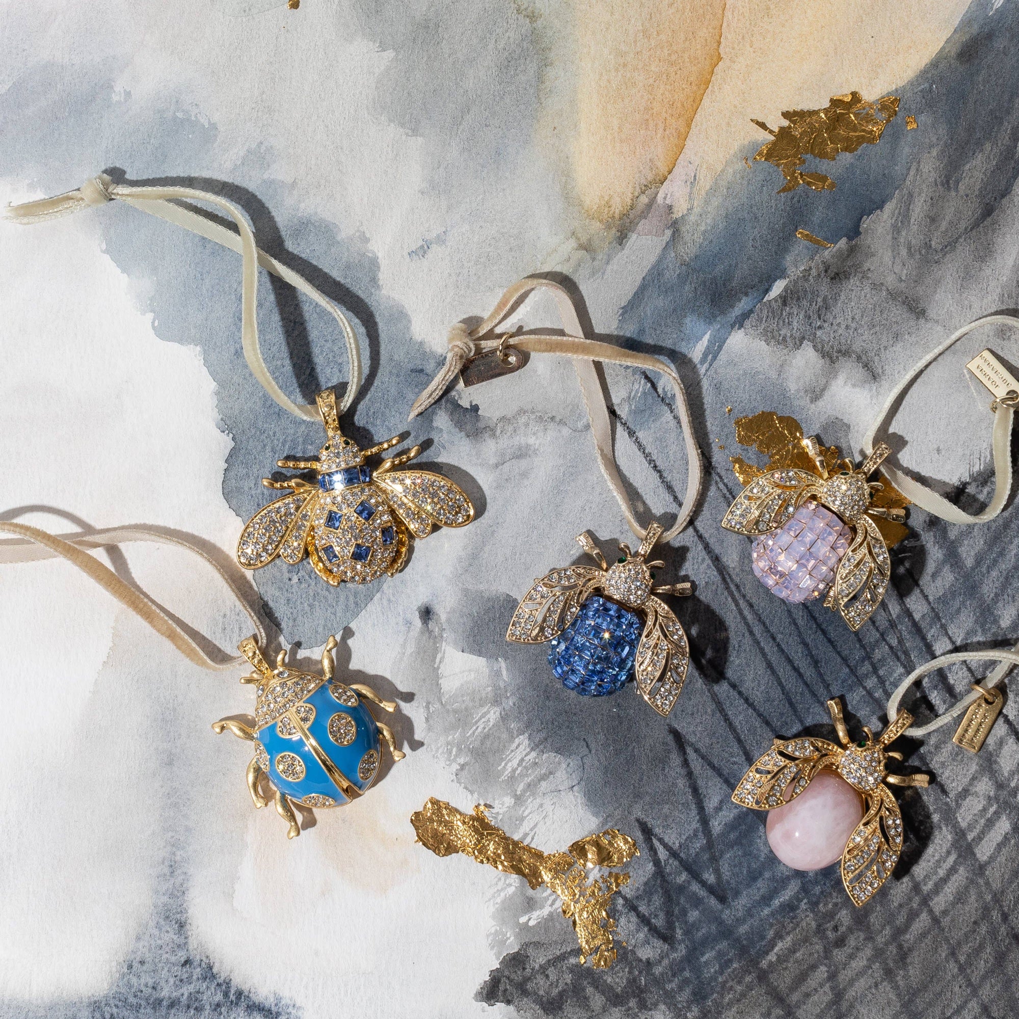 Joanna Buchanan - Sparkle bee hanging ornament, periwinkle